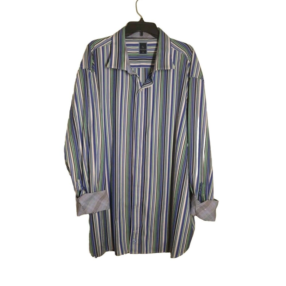 Tailorbyrd Collection Polo Striped Button Down Shirt 4XB